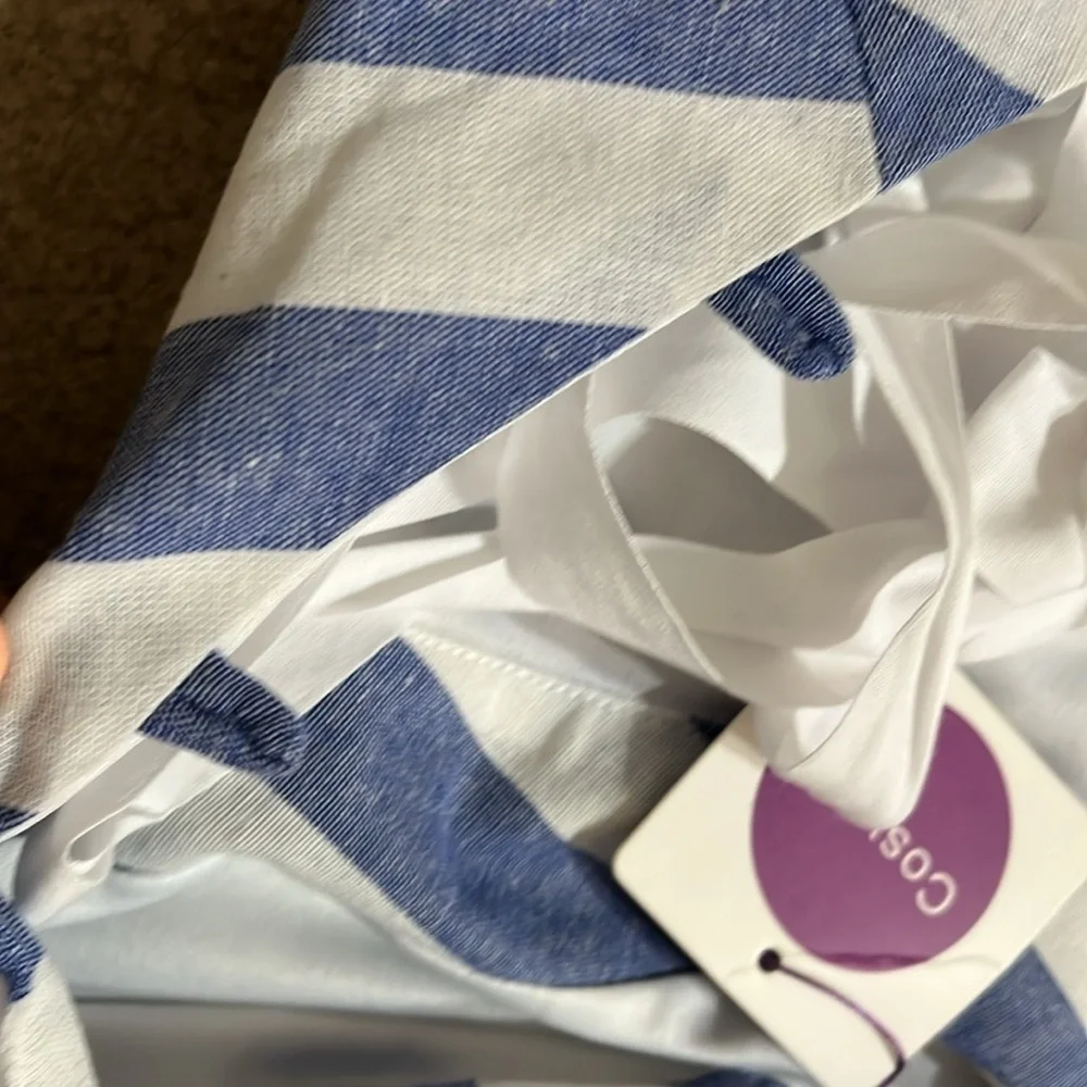 NEW Cosygal Striped High-Low Maxi Dress, Bandage Dress, Backless, Blue/White MED - Picture 8 of 13